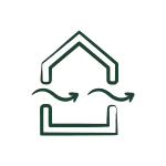 illustration d'une petite maison avec ouverture ou l'aire circule