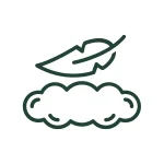 nuage et plume pour représenter le coté compacte et léger