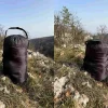 on observe deux photos montrant un sac de couchage rangé mais un compressé et l'autre non